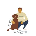 ilustración persona y perro