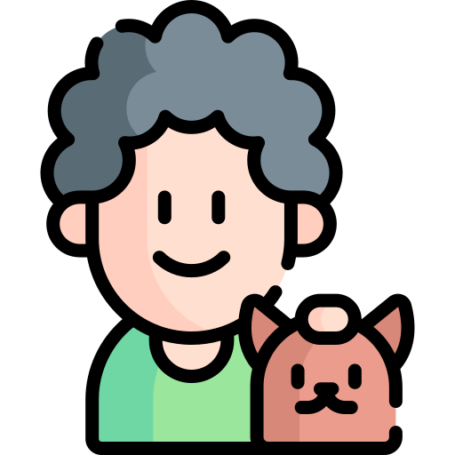 ilustración persona y perro